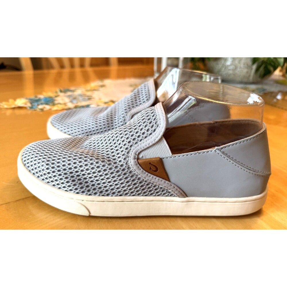 Olukai Womens Size 8.5 Pehuea Light Grey Slip On Comfort Casual Sneakers